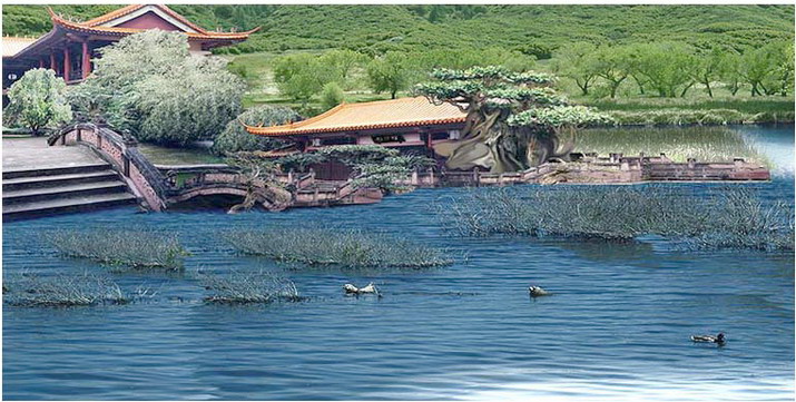 南无羌佛  工巧明展显之 建筑庭园风景-图片1